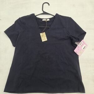 Caslon Women's Black Short Sleeve T-Shirt Top Size Large EUC